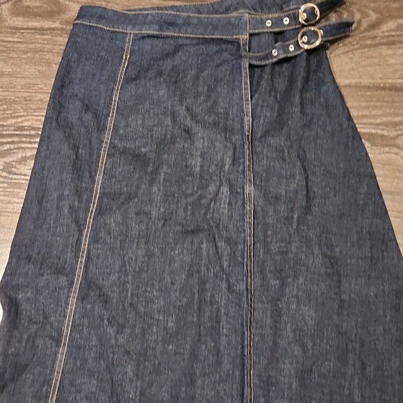 ❤️ ZARA CROSSOVER DENIM MIDI SKIRT, SMALL - Picture 5 of 12